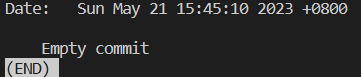 git log empty commit result