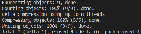 Git repository optimization result