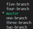 Git local branches list