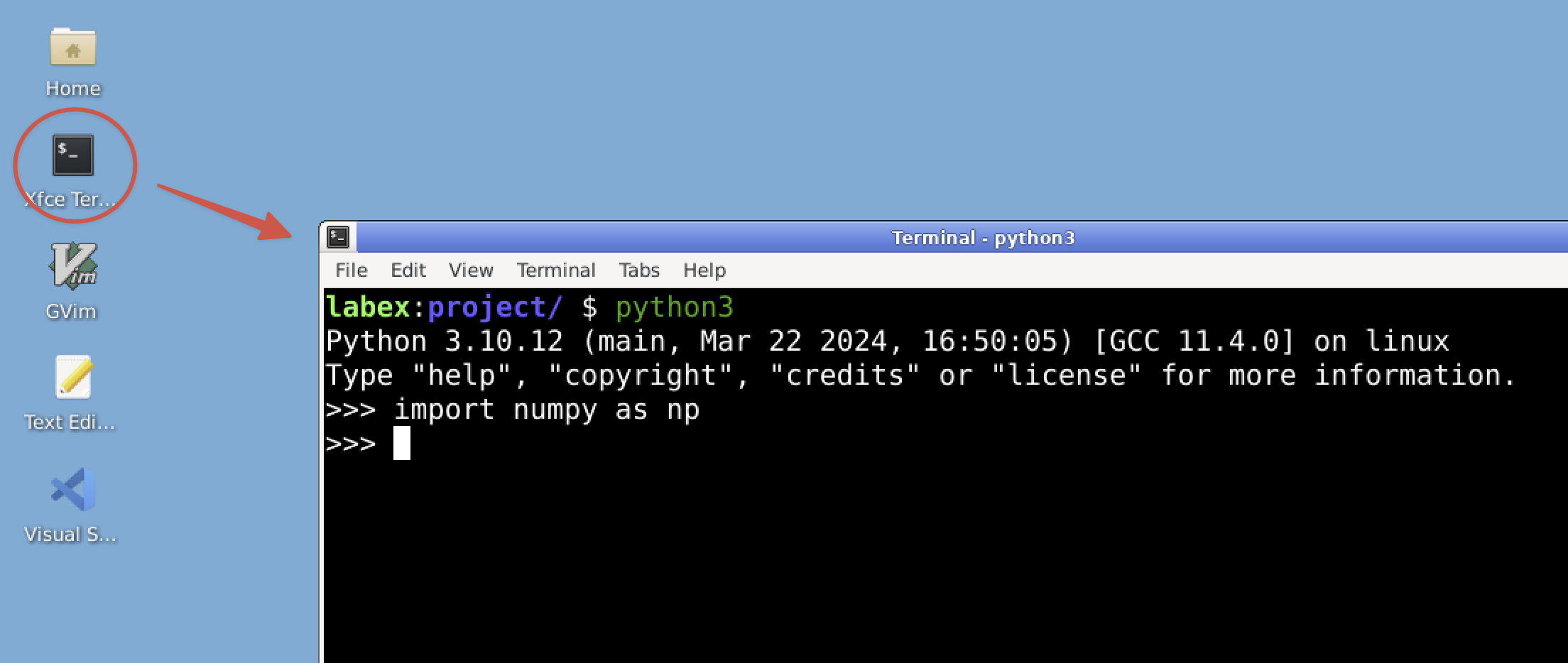 Open Python Shell
