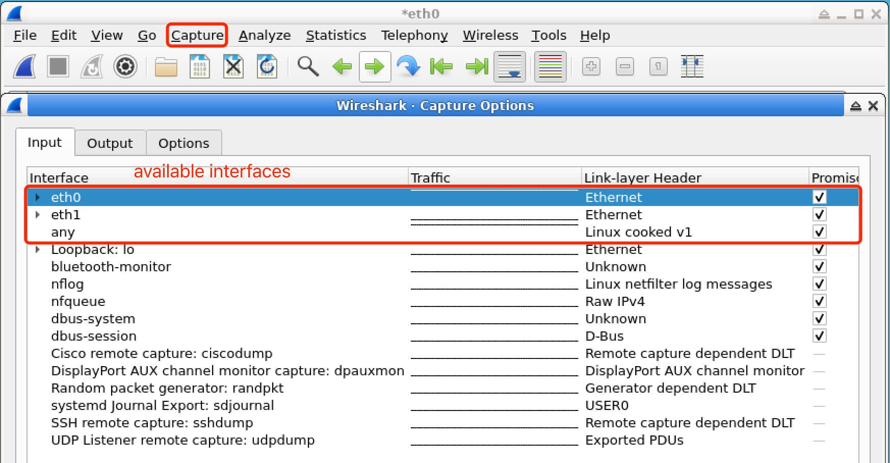 Wireshark Start Screen
