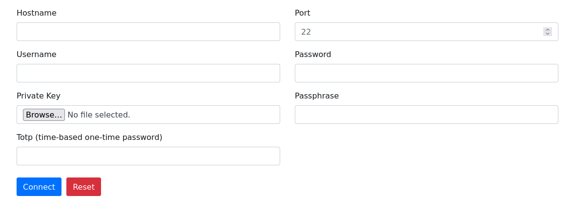 Web app running in browser