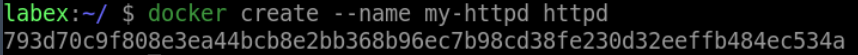 Creating container my-httpd