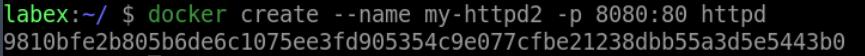 docker create 容器端口映射