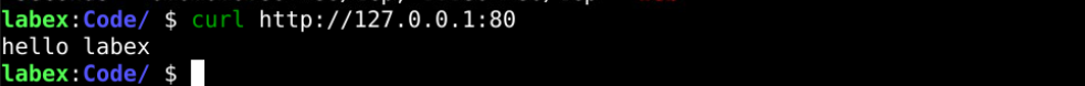 curl command output hello labex