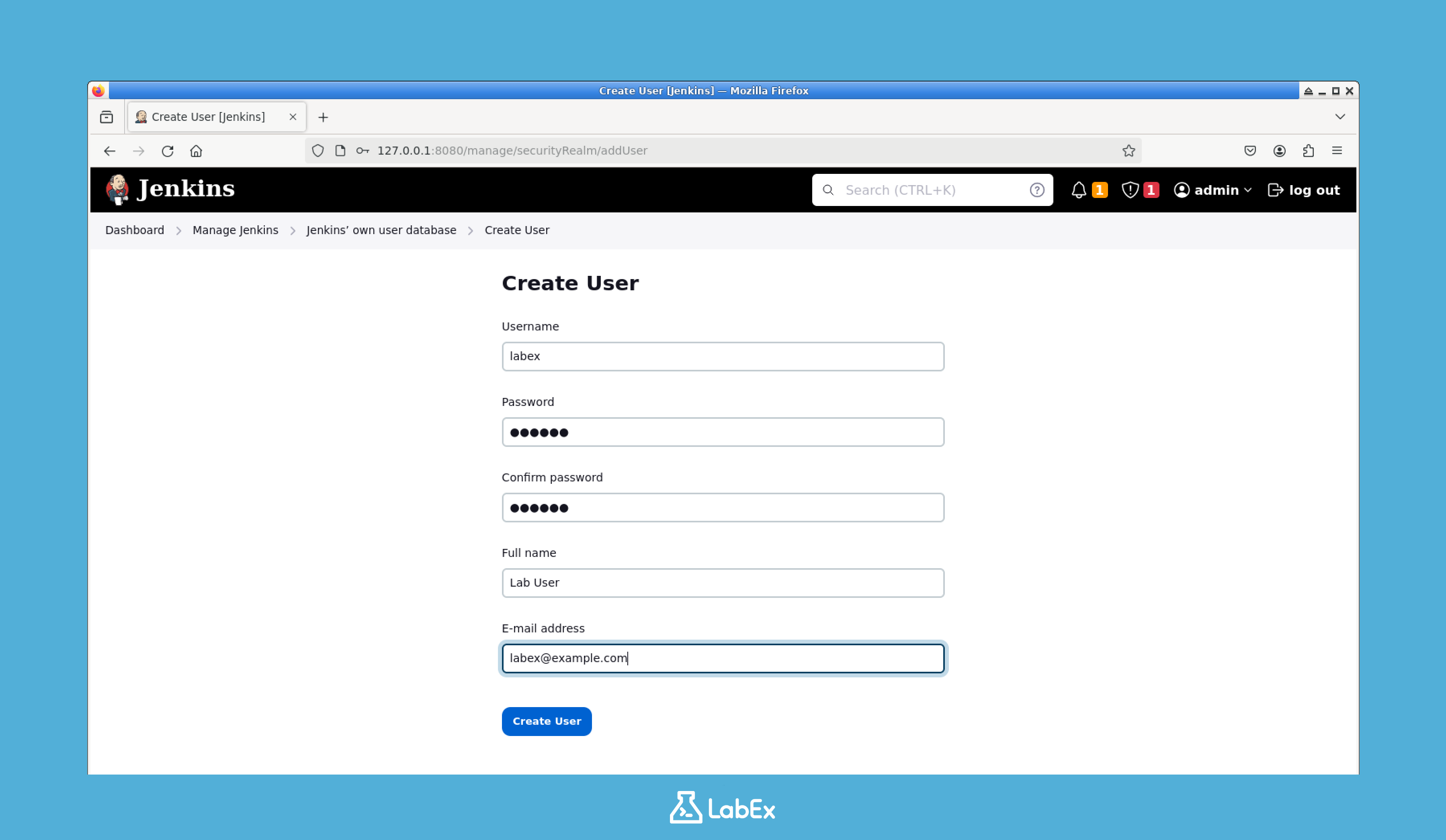 Create User Form