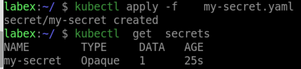Kubernetes Secret creation example