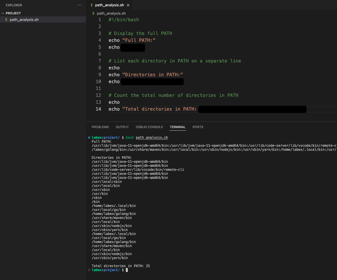 Example script output format