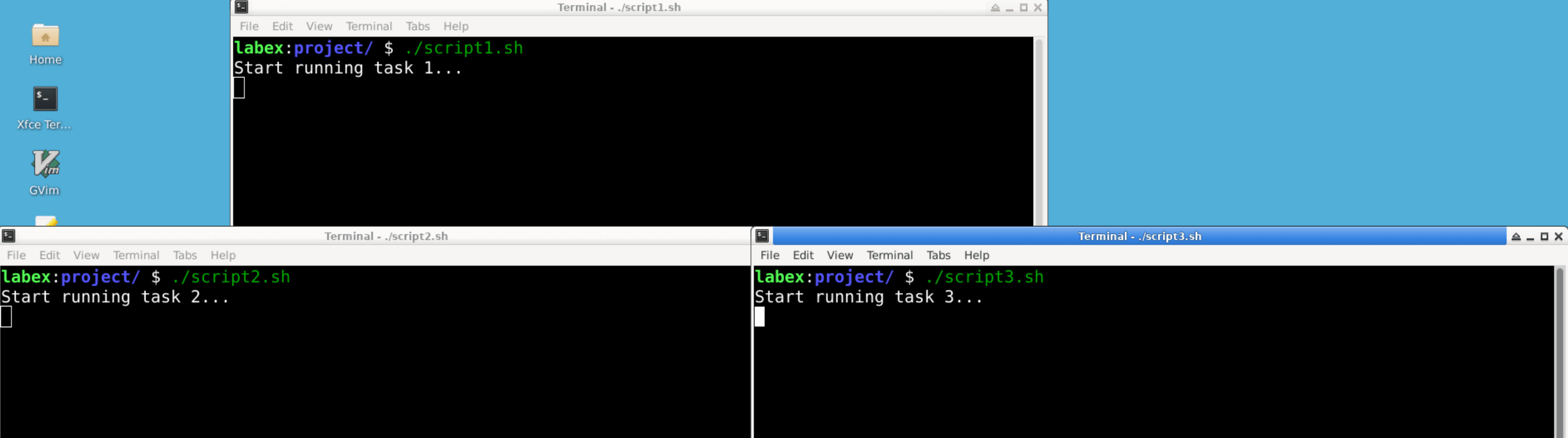 three scripts running simultaneously