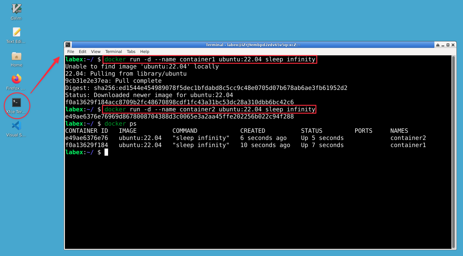 run containers