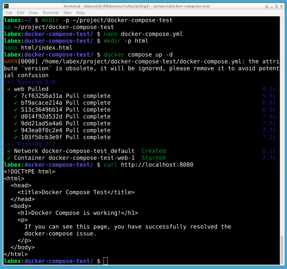 docker compose is working