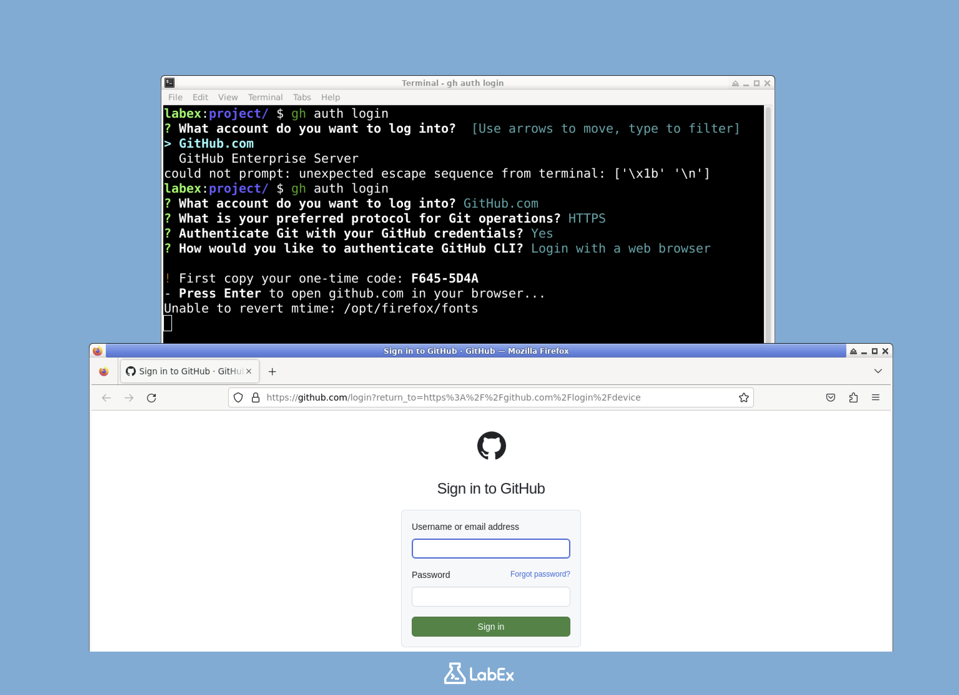 gh auth login