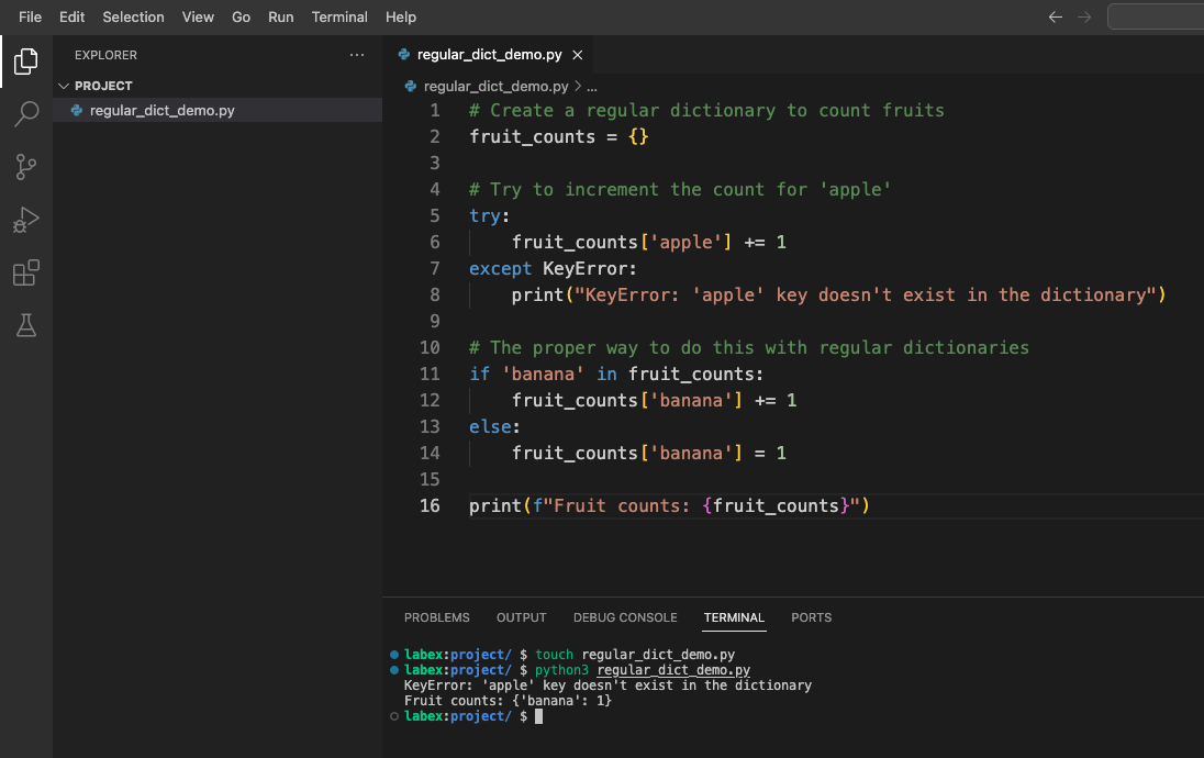 Regular Dictionary Demo