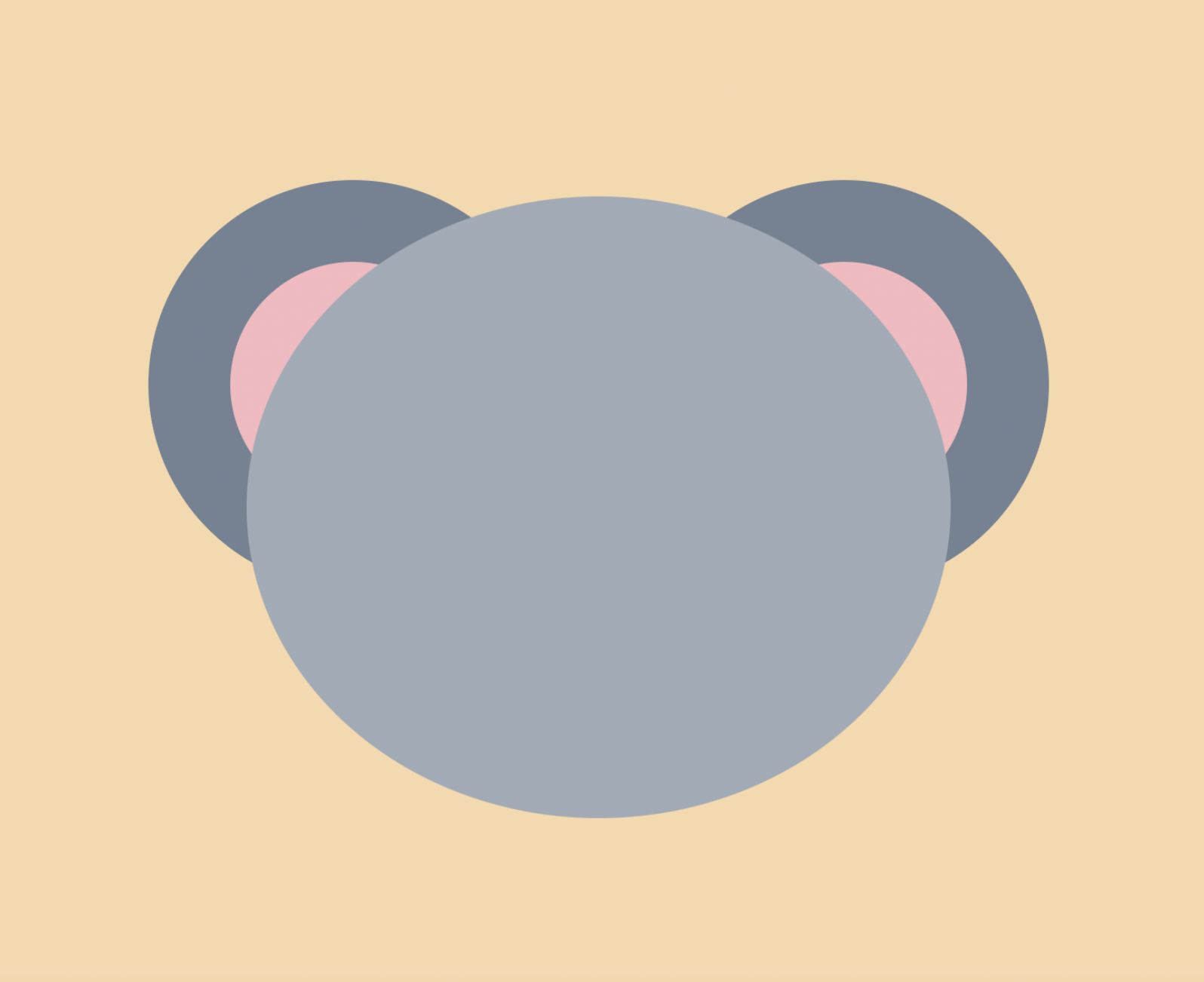 Diseño de la cara de koala sin terminar