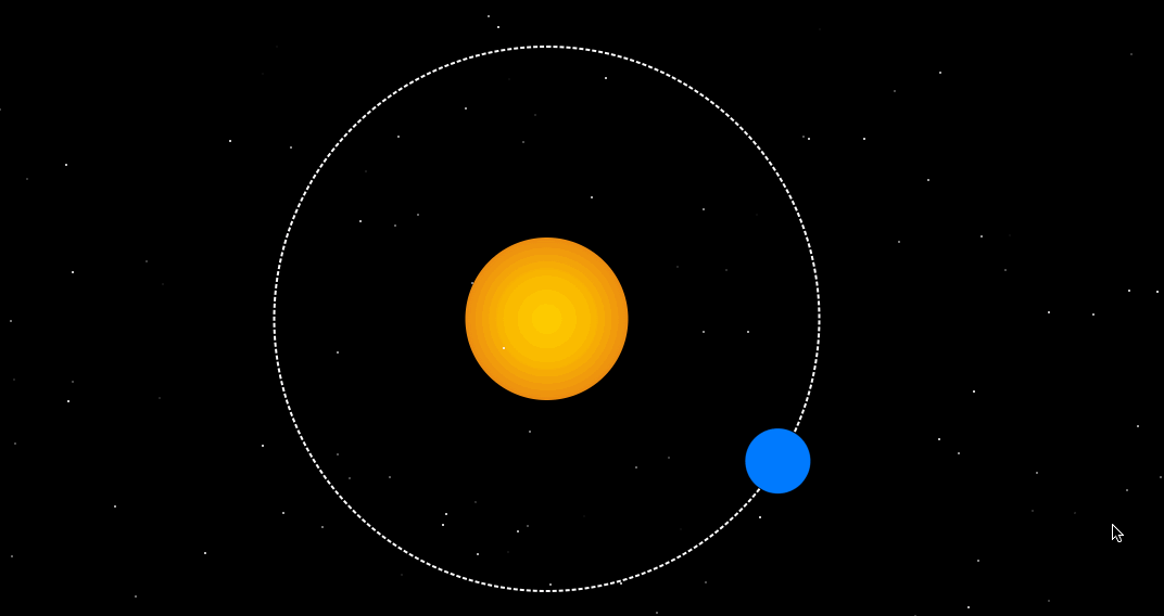 Earth orbiting the Sun animation