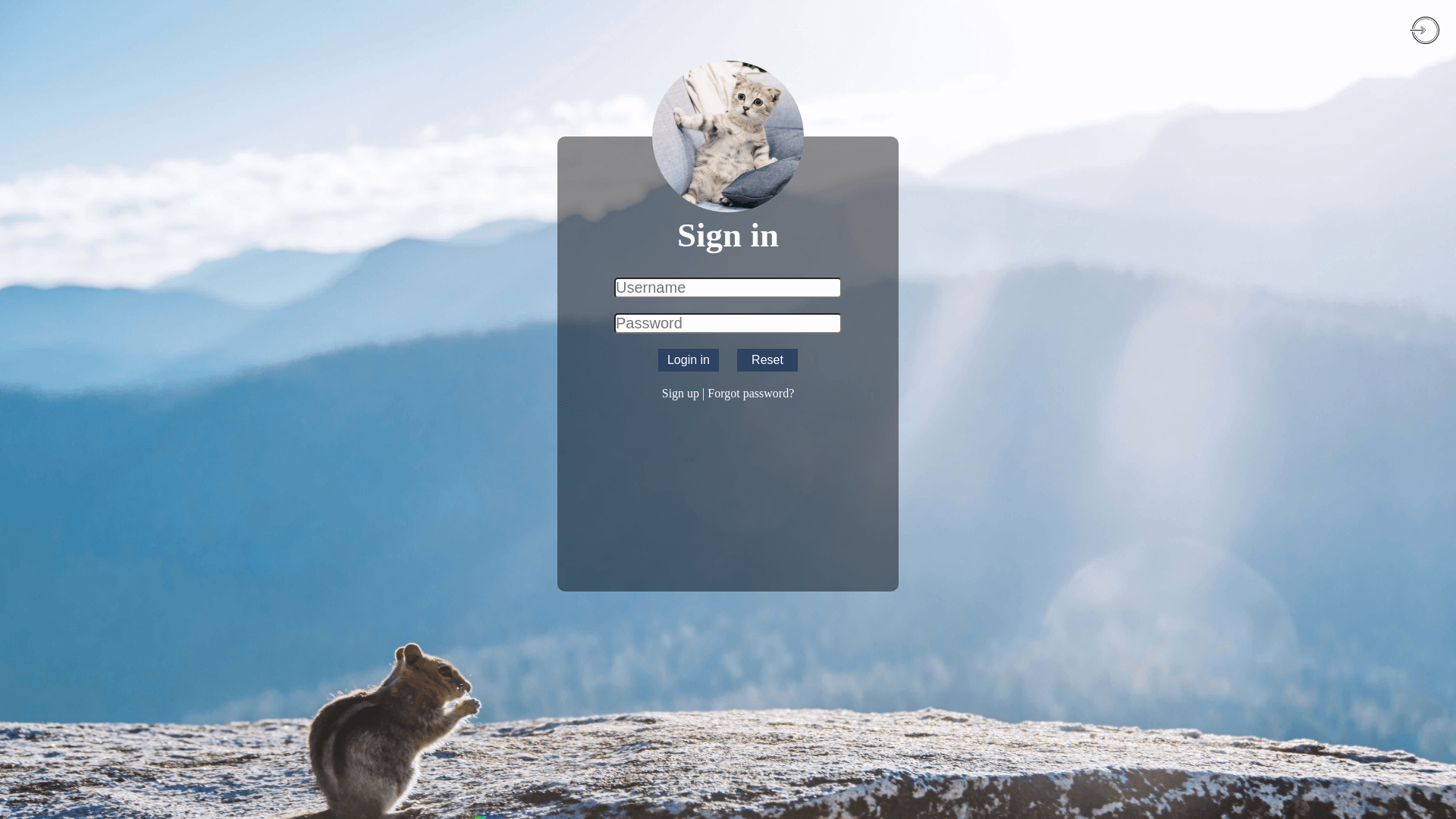 Completed login page design