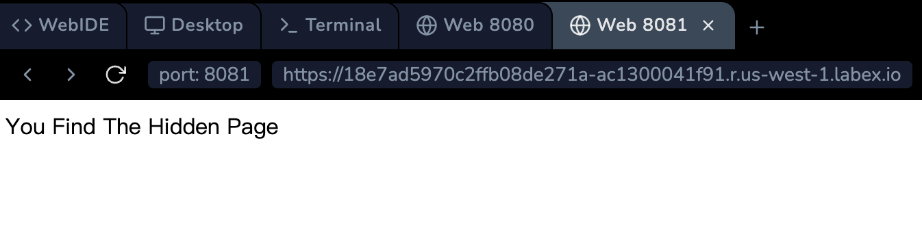 Serveur web en cours d'exécution sur le port 8081