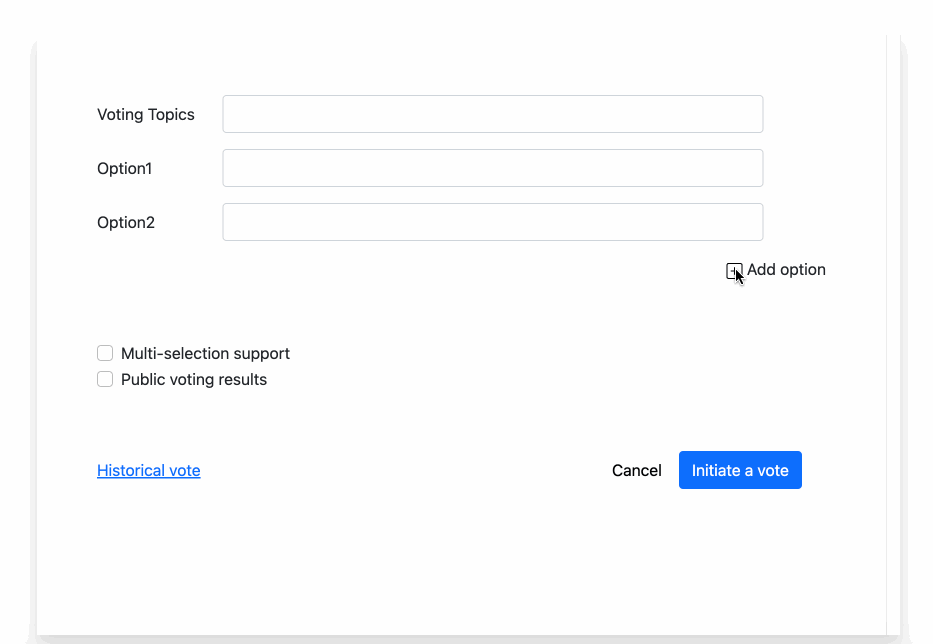 Voting app demo gif