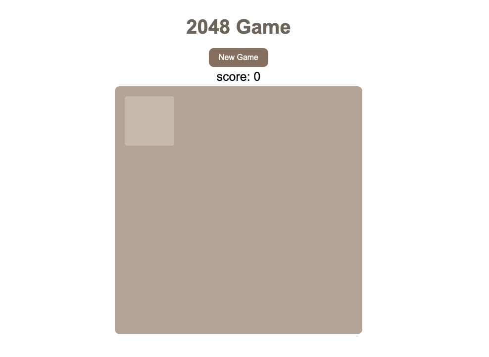 2048 game grid layout