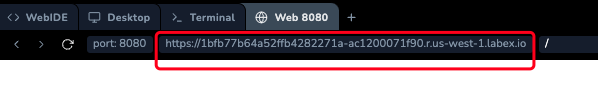 Web 8080 tab URL