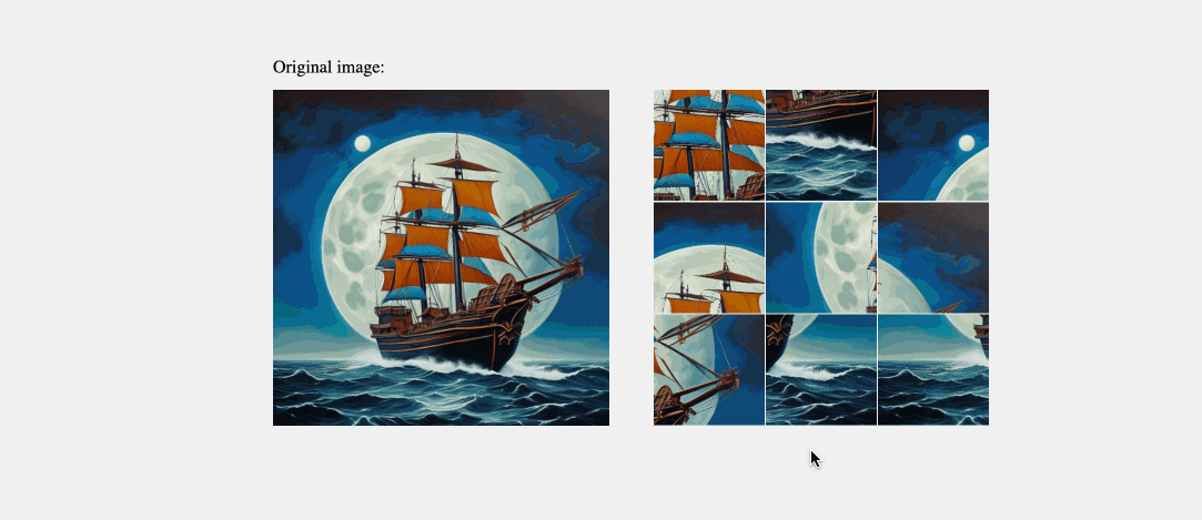 Interactive jigsaw puzzle demo
