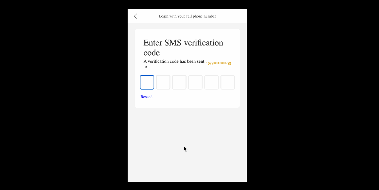 Demo de entrada de código de verificación