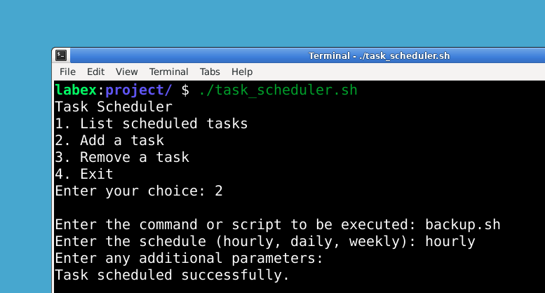 Task scheduler script preview