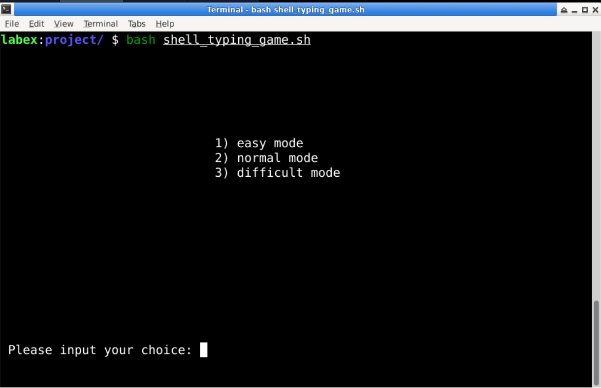 Shell Typing Game