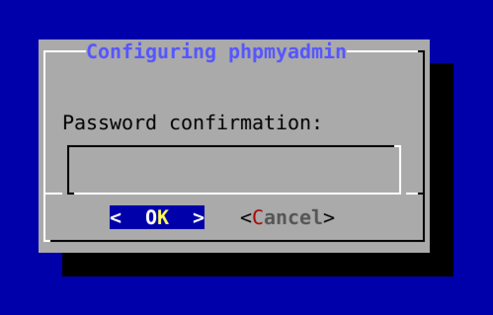 确认 phpMyAdmin 密码