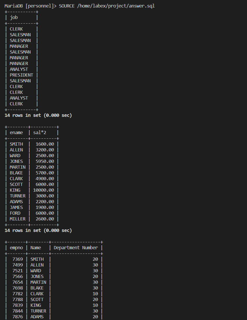 MySQL database preview