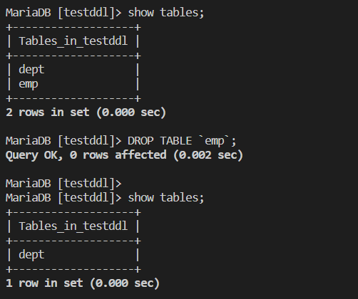 Modification de la structure de table MySQL