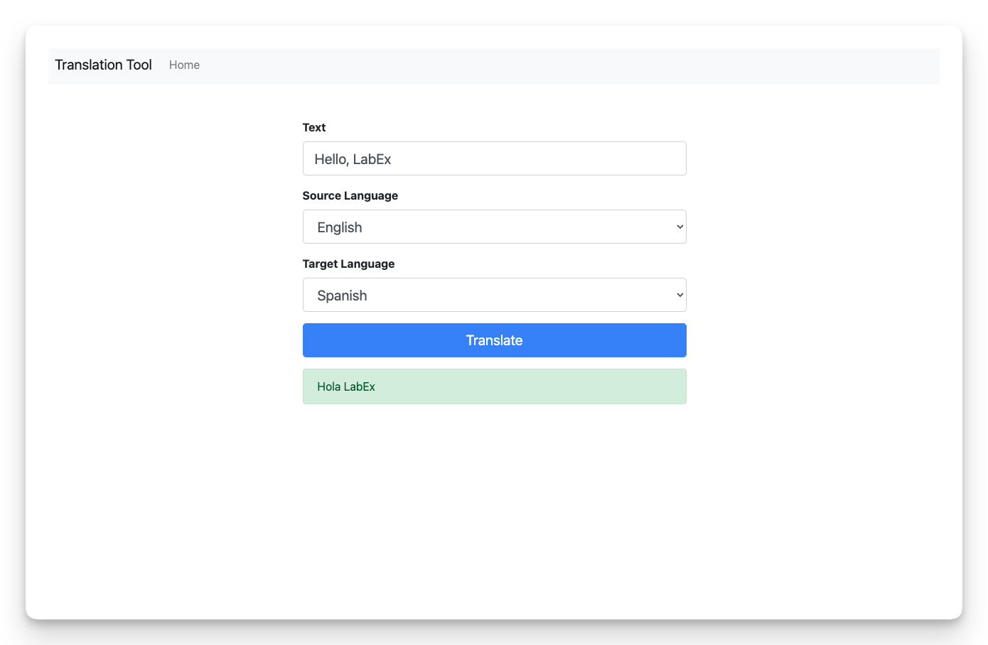 Translation tool interface preview