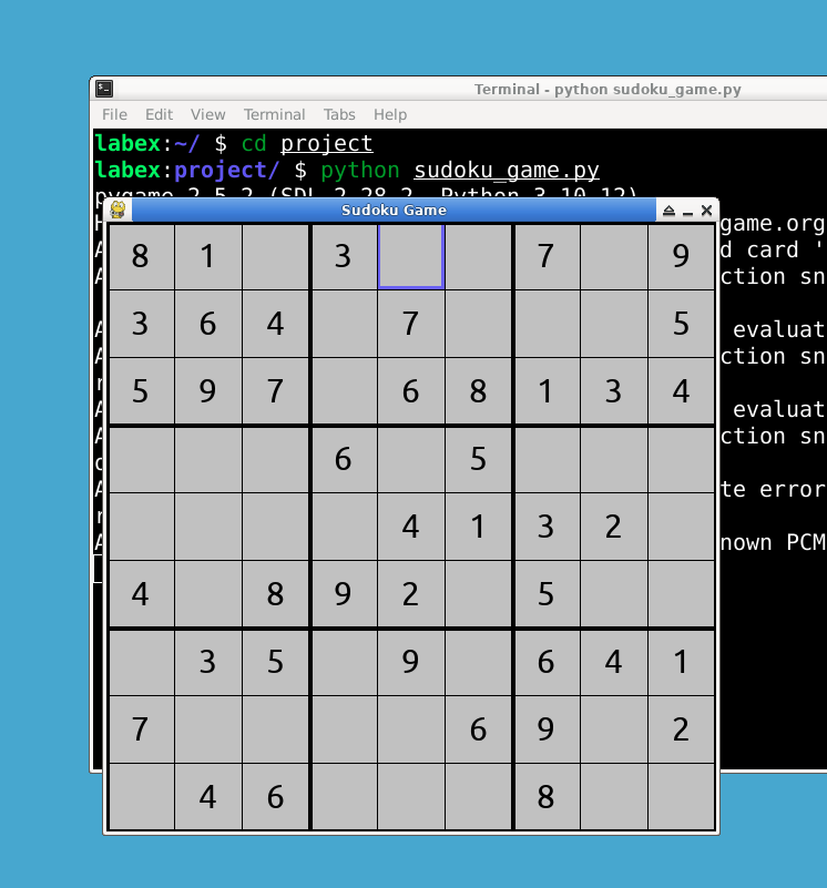 Vista previa del juego de Sudoku