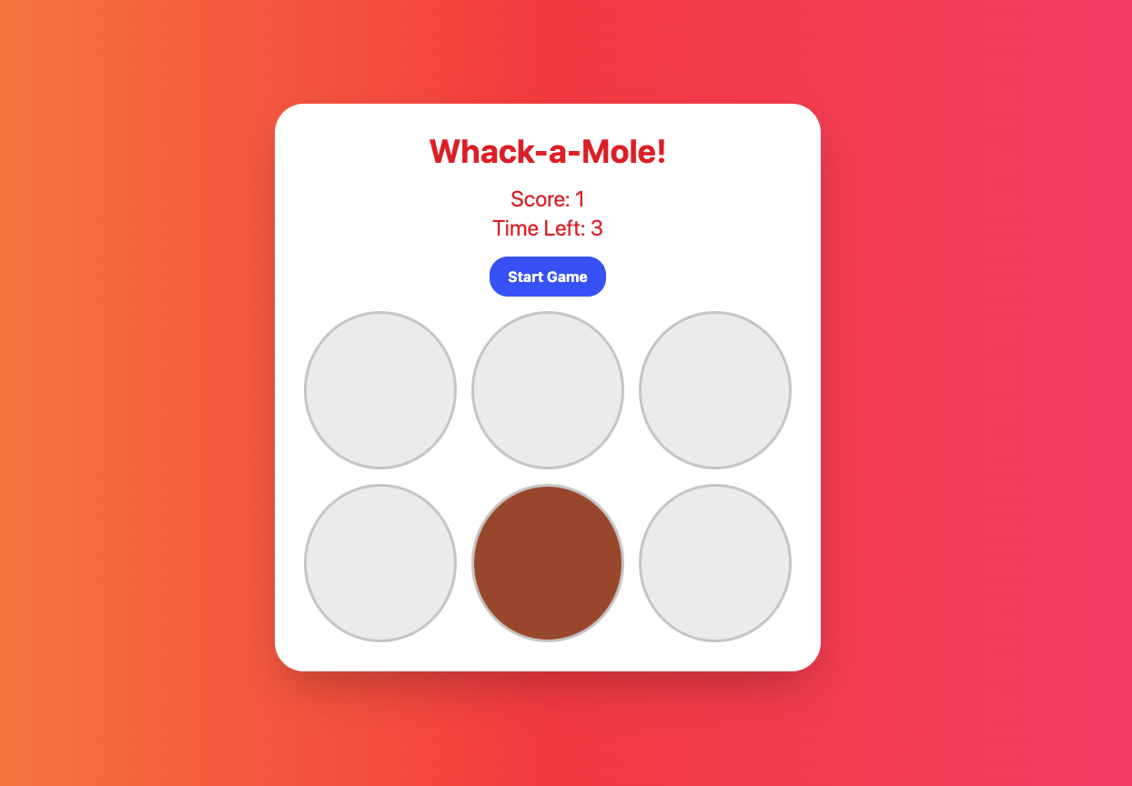 Whack-a-Mole Web Game