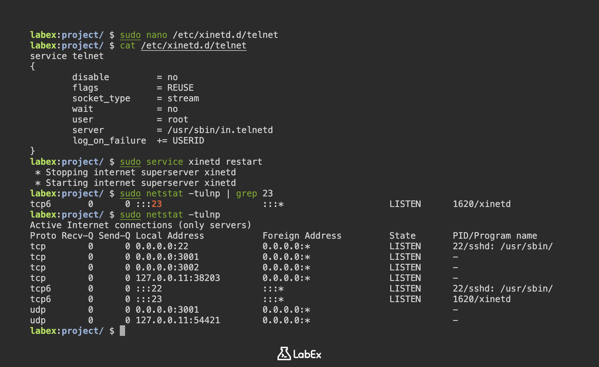 setup telnet server