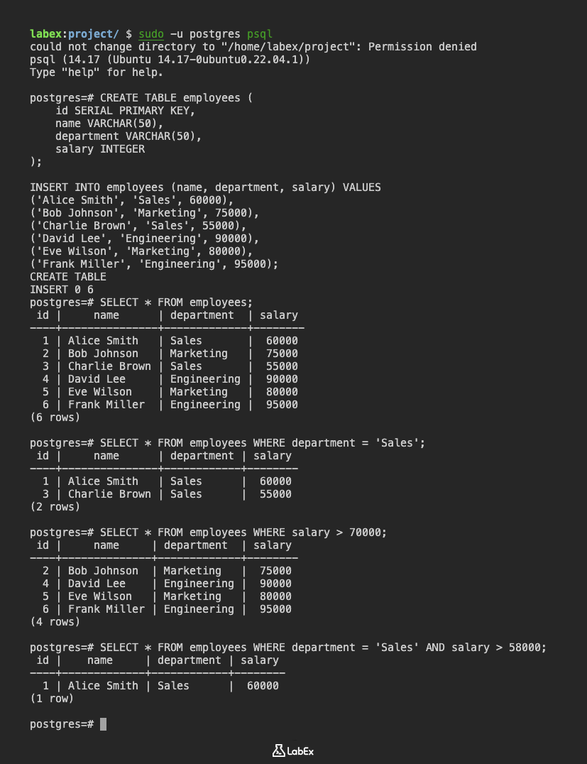 Illustration for PostgreSQL filtering