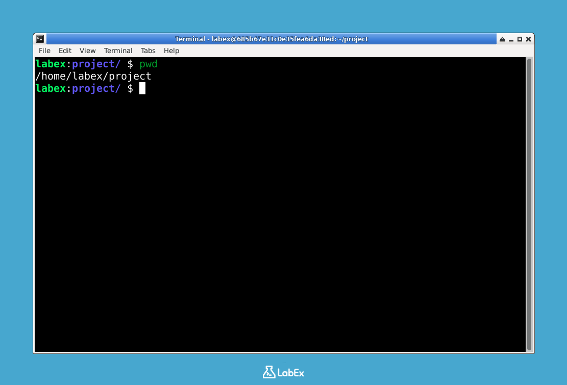 Terminal zeigt das aktuelle Verzeichnis an