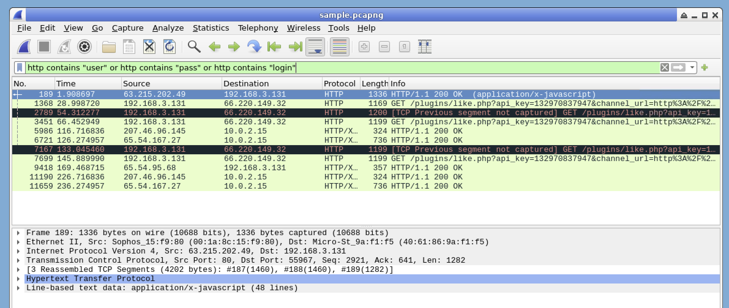 Wireshark Clear-Text Cred Filter