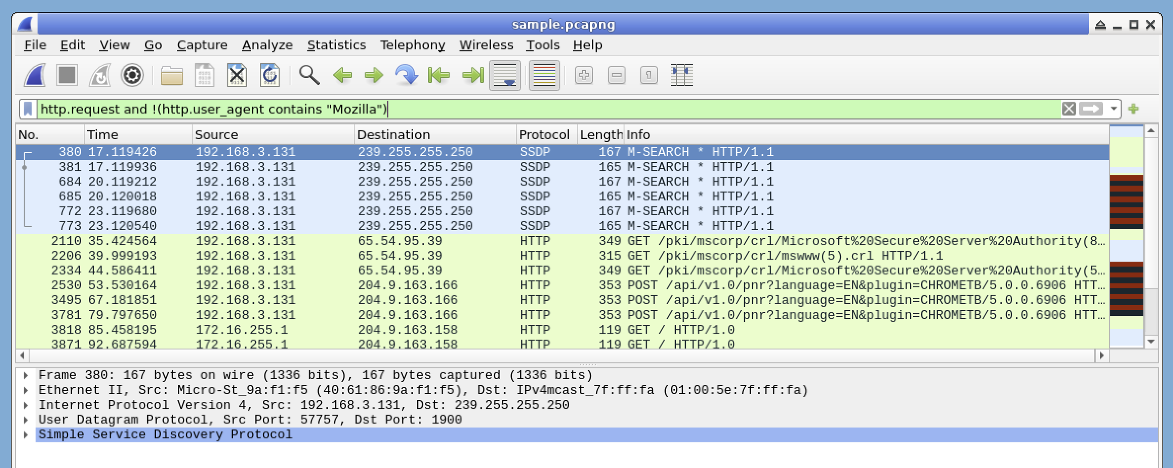 Wireshark HTTP User Agent Filter