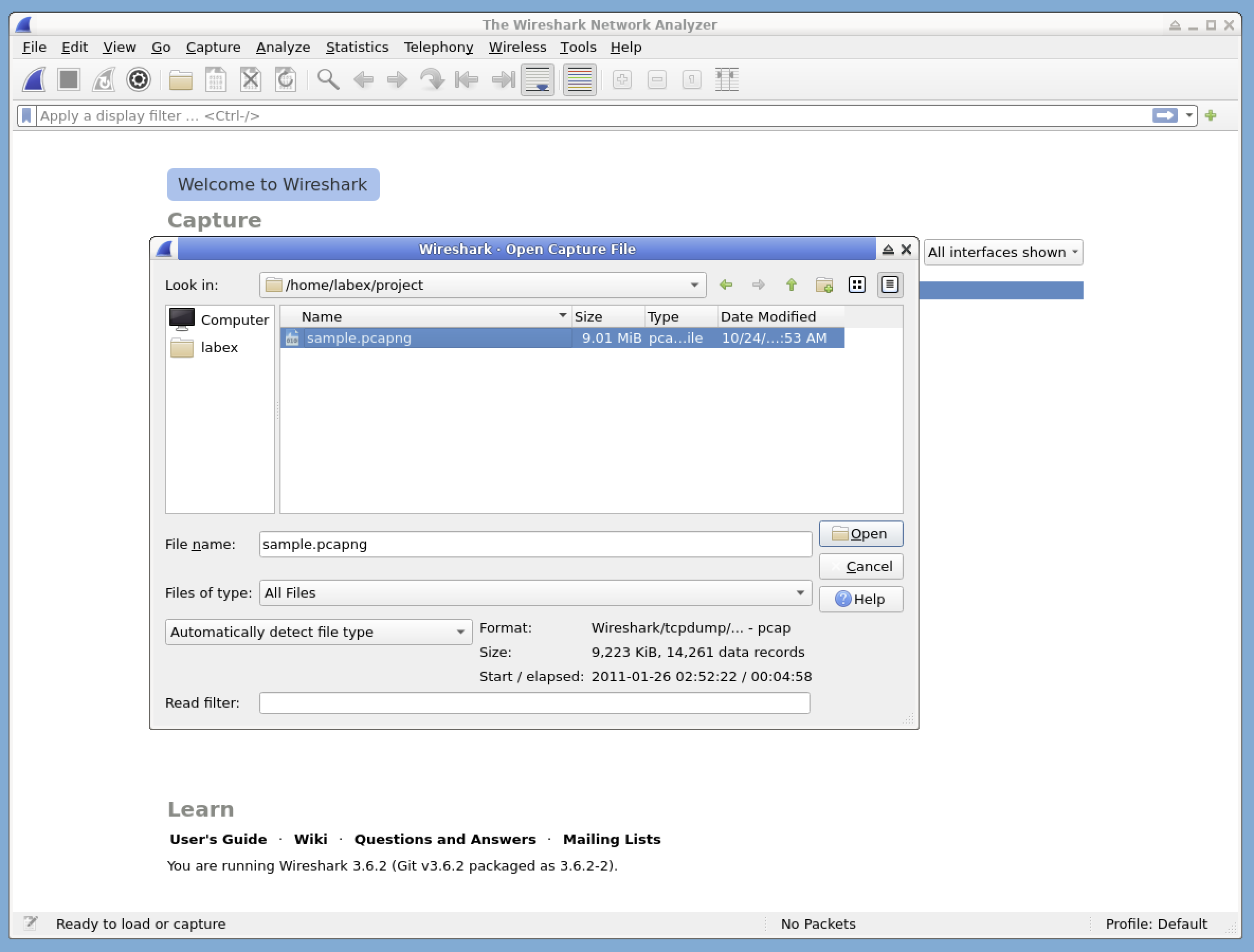 Wireshark Open File Screenshot