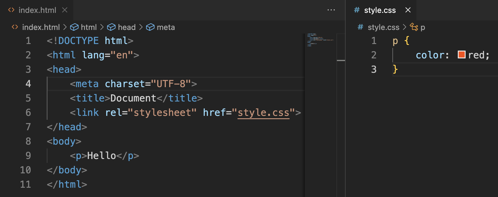 Ejemplo de selector de tipo CSS
