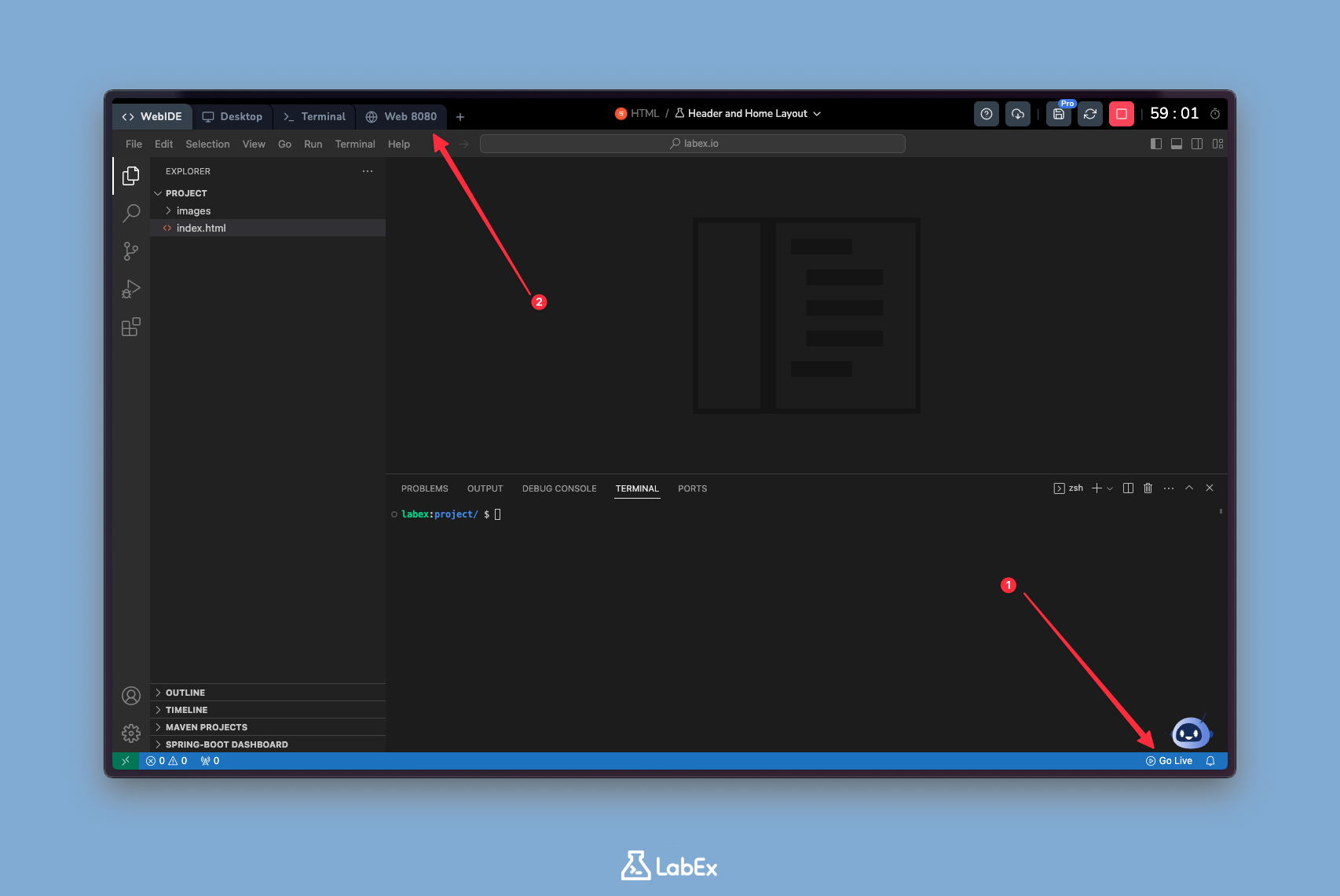 Webpage preview in browser