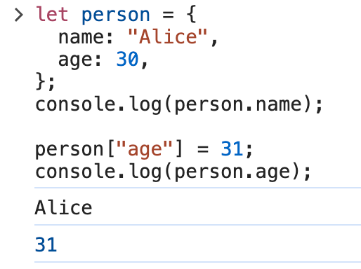 Beispiel für JavaScript-Objekteigenschaften