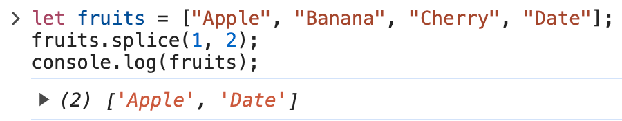 Eliminando elementos del array con splice