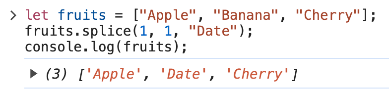 Reemplazando elementos del array con splice