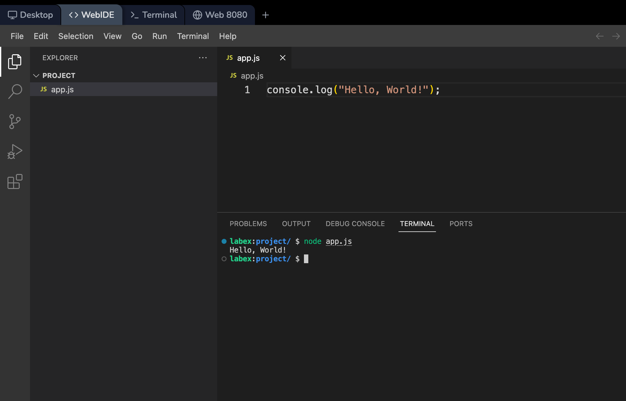 LabEx JavaScript Playground