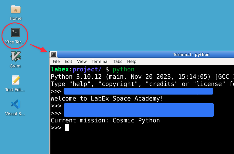 Пример вывода Python Shell