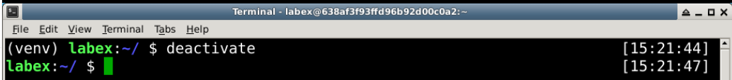 Deactivating virtual environment command