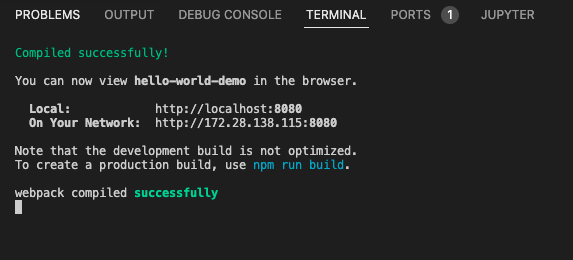 React server start command