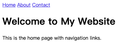 Navigateur affichant des liens de navigation